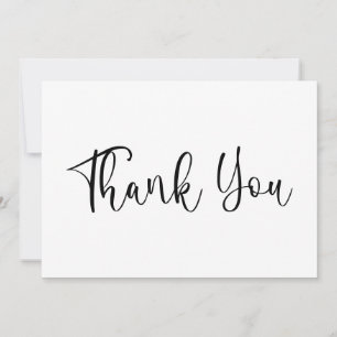 Black Modern Handwritten Calligraphy Thank You Card