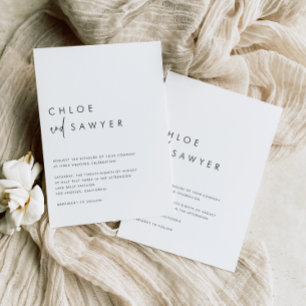 Black Modern Handwritten Script QR Code Wedding Invitation