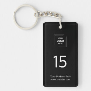 Black Modern Hospitality Business Room Number  Key Ring