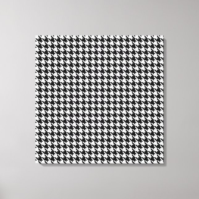 Black Modern Houndstooth at Emporiomoffa Canvas Print (Front)