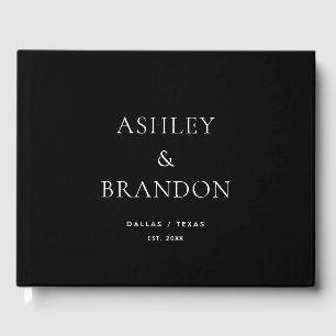 Black Modern Luxury Wedding Custom Guest Book
