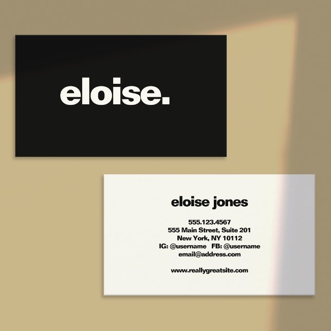 Black Modern Minimalist  Business Card (Creator Uploaded)
