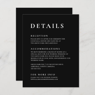 Black Modern Minimalist Elegant Enclosure Card