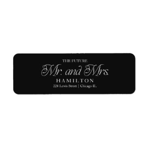 Black Modern Minimalist Future Mr and Mrs