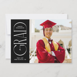 Black Modern Minimalist Graduation Announcement