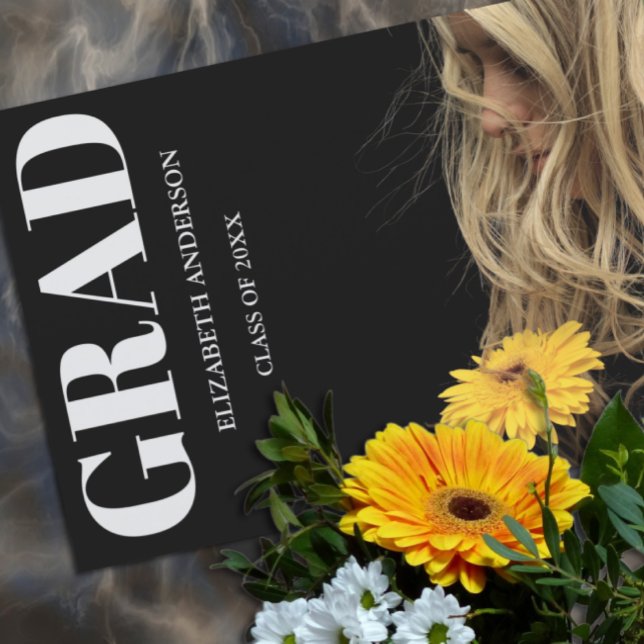Black Modern Minimalist Graduation Announcement (Creator Uploaded)