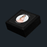 Black Modern Minimalist Mis XV Años Circle Photo Gift Box<br><div class="desc">Create your own personalised black border photo keepsake gift box for your her 15th birthday. Customise the solid black background colour or the white text colour to match your photo. If you change the font type or size, you can fine tune the curvature of the text in small increments. Have...</div>