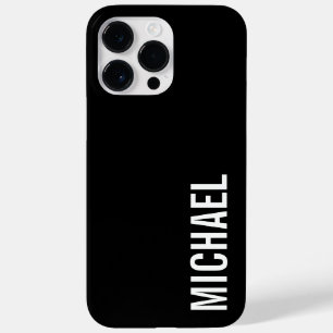 Black Modern Minimalist Personalised Name Case-Mate iPhone 14 Pro Max Case