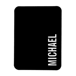 Black Modern Minimalist Personalised Name Magnet