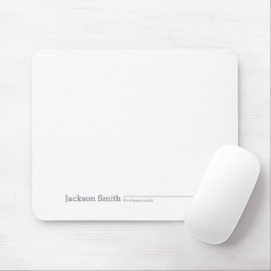Black modern minimalist personalised name mouse pad