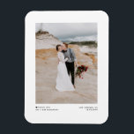 Black Modern Minimalist Photo Wedding Thank You Magnet<br><div class="desc">Celebrate your love and show gratitude with our customisable photo wedding thank you magnet! This unique keepsake is perfect for reminding your loved ones of your special day while expressing your heartfelt thanks in a memorable way. It features black minimalist typography with a heart accent. Personalise it by adding your...</div>