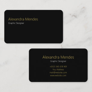 Black Modern Minimalist Professional Business Card
