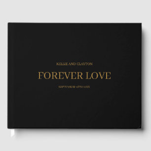 Black Modern Minimalist Wedding Guest Book