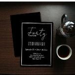 Black Modern Minimalistic 40th Birthday Invitation<br><div class="desc">Black Modern Minimalistic 40th Birthday Invitation. Anniversary invitation in black with white text and white, Sharp Frame. A Classic invitation with a Modern and minimalistic look. Black backside. Customise for your special event with your choice of age and text to suit your occasion. If you wan't to customise further (font...</div>