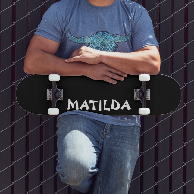 Black Modern Name | Stylish Trendy  Skateboard (Outdoor 3)