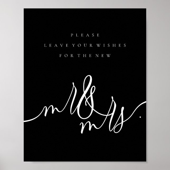 Black Modern New Mr and Mrs Poster (Front)