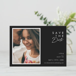 Black Modern   Photo Horizontal Save The Date