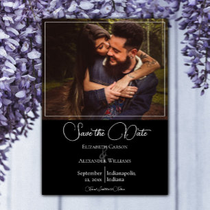Black Modern Photo Save The Date