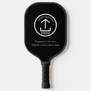 Black Modern Professional Business Logo Text Pickleball Paddle