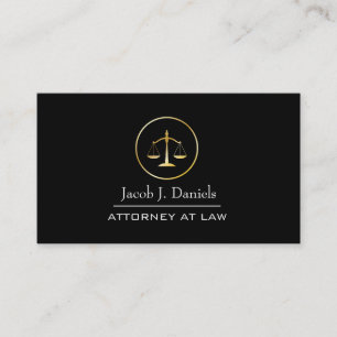 Black Modern Professional Lawyer Attorney Business Card