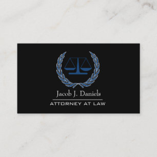 Black Modern Professional Lawyer Attorney Business Card