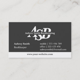 Black Modern Professional Monogram Business Cards
