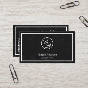 Black Modern Professional QR Code Business Logo  Business Card