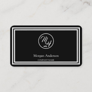 Black Modern Professional QR Code Business Logo Card