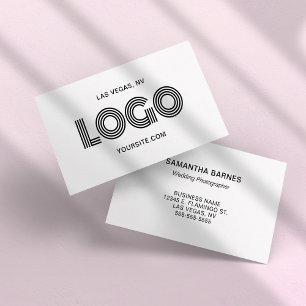 Black Modern Rectangular Logo Business Card