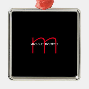Black modern red monogram professional metal tree decoration