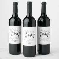 Black modern scandi elegant script Christmas Holid