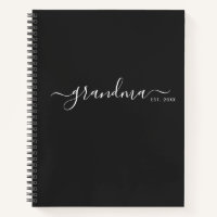 Black Modern Script Established Grandma