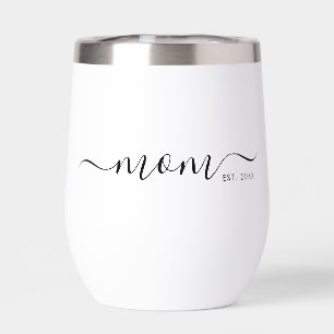 Black Modern Script Established Mom