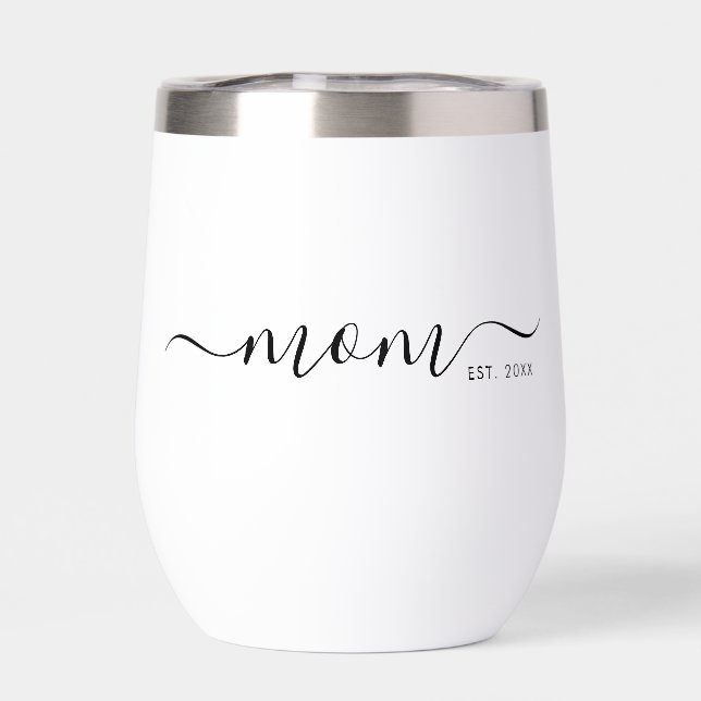 Black Modern Script Established Mom (Back)