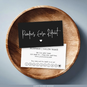 Black Modern Script Professional Loyalty Card