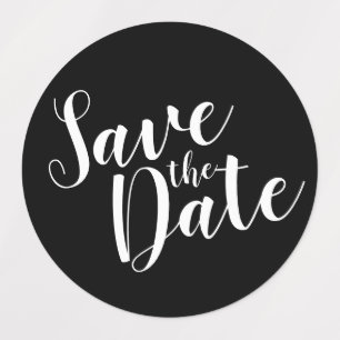 Black Modern Script Wedding Save the Date 