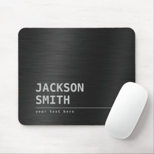 Black Modern Simple Name Personalised Groomsmen Mouse Pad