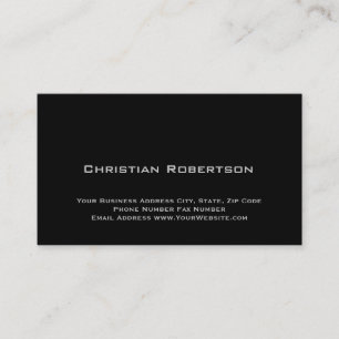 Black Modern Simple Plain Business Card