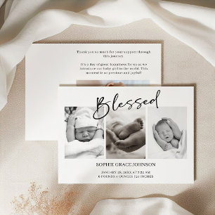 Black Modern Simple Script Baby Announcement