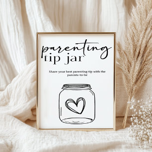 Black Modern Simple Script Baby Parenting Tip Poster