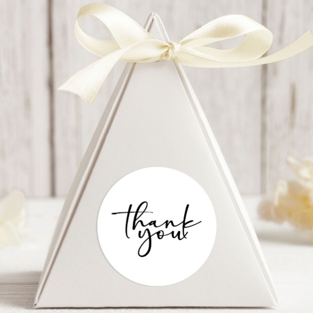 Black Modern Simple Script Baby Shower Classic Round Sticker (Creator Uploaded)