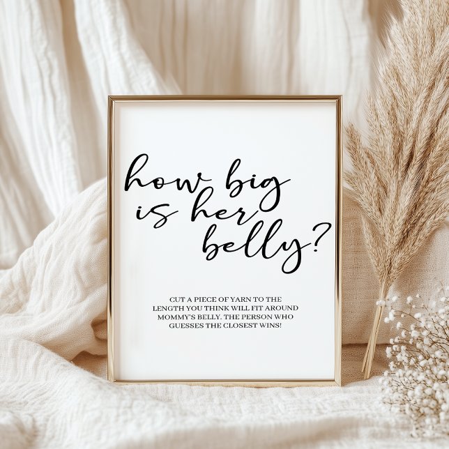 Black Modern Simple Script Baby Shower Game Poster (Creator Uploaded)