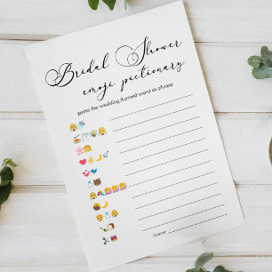 Black Modern Simple Script Game Emoji Pictionary