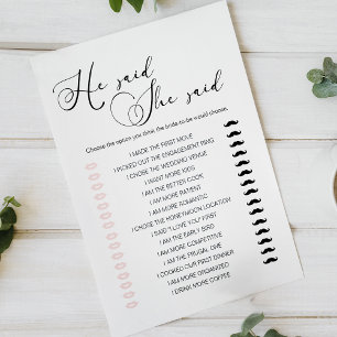 Black Modern Simple Script Game He Said She Said