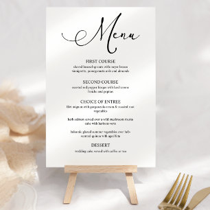 Black Modern Simple Script Wedding Menu