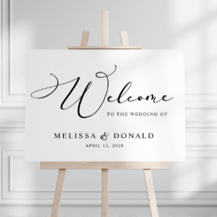 Black Modern Simple Script Welcome Wedding Poster