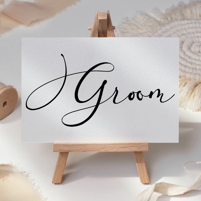 Black Modern Simple Wedding Reserved Place Card (Creator Uploaded)