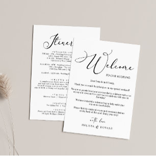 Black Modern Simple Welcome Letter & Itinerary Card