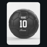 Black Modern Soccer Ball Personalised Text Door Sign<br><div class="desc">Enter a name. A gift your friends. Decorate your room. Digital art with the theme soccer. Black soccer ball. Art by José Ricardo</div>