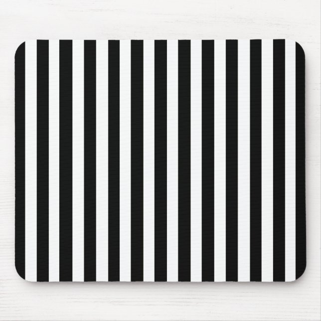 Black Modern Stripe Mouse Pad (Front)